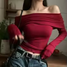 Women's Sexy Off-Shoulder Long Sleeve Top